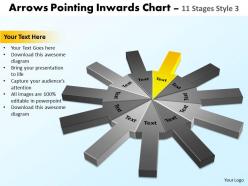 Arrows pointing inwards chart 11 stages style 2