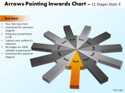 Arrows pointing inwards chart 11 stages style 2