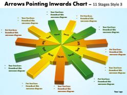 Arrows pointing inwards chart 11 stages style 3 powerpoint templates