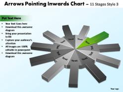 Arrows pointing inwards chart 11 stages style 3 powerpoint templates