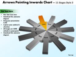 Arrows pointing inwards chart 11 stages style 3 powerpoint templates