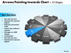 Arrows pointing inwards chart 12 stages editable powerpoint templates