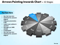 Arrows pointing inwards chart 12 stages editable powerpoint templates