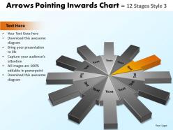 Arrows pointing inwards chart 12 stages style 3 2