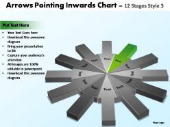 Arrows pointing inwards chart 12 stages style 3 powerpoint templates