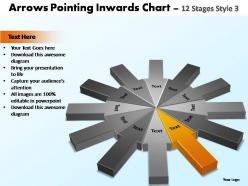 Arrows pointing inwards chart 12 stages style 3 powerpoint templates