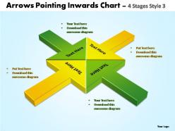 Arrows pointing inwards chart 4 stages style 3 powerpoint templates