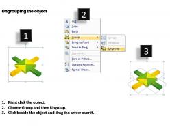 Arrows pointing inwards chart 4 stages style 3 powerpoint templates