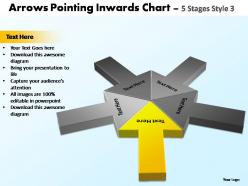 Arrows pointing inwards chart 5 stages style 3 powerpoint templates