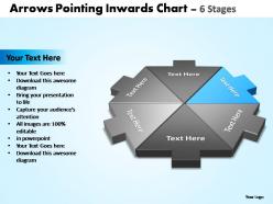 Arrows pointing inwards chart 6 stages editable powerpoint templates