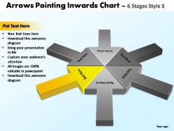 Arrows pointing inwards chart 6 stages style 3 powerpoint templates