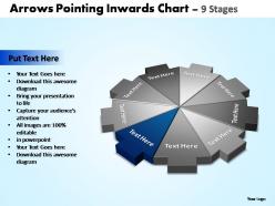 Arrows pointing inwards chart 9 stages powerpoint templates