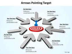 Arrows pointing towards bullseye target powerpoint diagram templates graphics 712