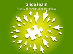 Arrows pointing towards puzzle business powerpoint templates ppt themes and graphics