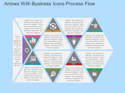 Arrows with business icons process flow flat powerpoint design