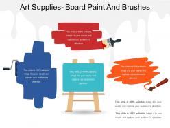 Art supplies board paint and brushes