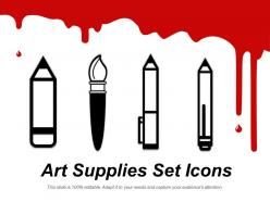 Art supplies set icons