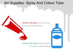 Art supplies spray and colour tube