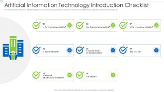 Artificial Information Technology Introduction Checklist