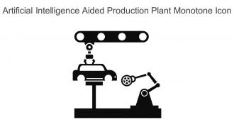 Artificial Intelligence Aided Production Plant Monotone Icon In Powerpoint Pptx Png And Editable Eps Format