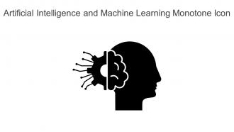 Artificial Intelligence And Machine Learning Monotone Icon Powerpoint Pptx Png And Editable Eps Format