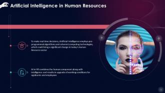Artificial Intelligence Application In Human Resources Training Ppt