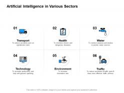 Artificial intelligence in various sectors technology powerpoint presentation slides