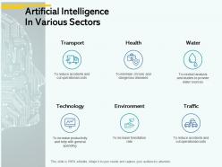 Artificial intelligence in various sectors transport ppt powerpoint presentation file visuals