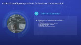 Artificial Intelligence Playbook For Business Transformation Table Of Content
