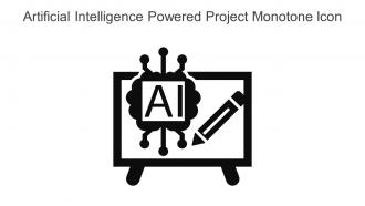 Artificial Intelligence Powered Project Monotone Icon In Powerpoint Pptx Png And Editable Eps Format