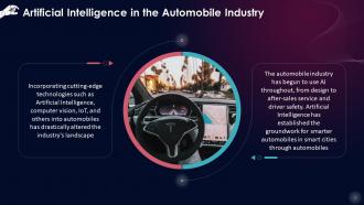 Artificial Intelligence Reshaping Automobile Industry Training Ppt Idea Template