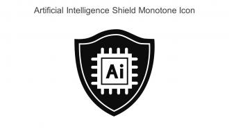 Artificial Intelligence Shield Monotone Icon In Powerpoint Pptx Png And Editable Eps Format