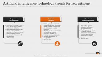 Artificial Intelligence Technology Trends Comprehensive Guide To Employment Strategy SS V