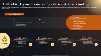 Artificial Intelligence To Automate IoT Solutions In Manufacturing Industry IoT SS