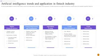 Artificial Intelligence Trends And Application In Fintech Industry