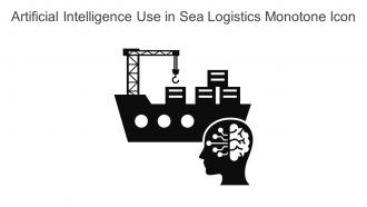 Artificial Intelligence Use In Sea Logistics Monotone Icon In Powerpoint Pptx Png And Editable Eps Format