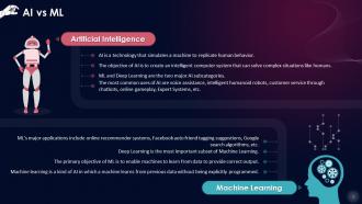 Artificial Intelligence Vs Machine Learning Training Ppt