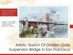 Artistic sketch of golden gate suspension bridge in san francisco