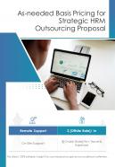 As Needed Basis Pricing For Strategic HRM Outsourcing Proposal One Pager Sample Example Document