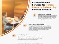 As Needed Basis Services For Human Resource Outsourcing Services Proposal Ppt Powerpoint Presentation Slides