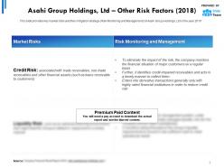 Asahi Group Holdings Ltd Other Risk Factors 2018