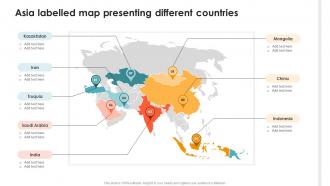 Asia Labelled Map Presenting Different Countries
