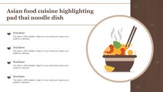 Asian Food Cuisine Highlighting Pad Thai Noodle Dish