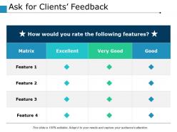 Ask for clients feedback ppt powerpoint presentation file infographic template