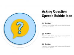 Asking question speech bubble icon