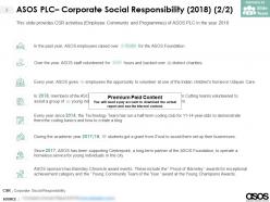 Asos plc corporate social responsibility 2018