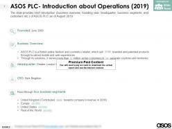 Asos plc introduction about operations 2019