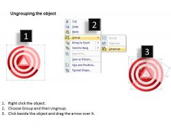 Aspects of onion diagram shown by concentric circles and triangle powerpoint templates 0712