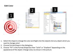 Aspects of onion diagram shown by concentric circles and triangle powerpoint templates 0712
