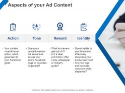 Aspects of your ad content ppt powerpoint presentation model design inspiration